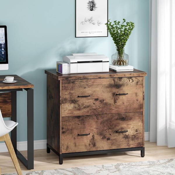 TRIBESIGNS WAY TO ORIGIN Cindy Black Lateral File Cabinet with 2-Drawers