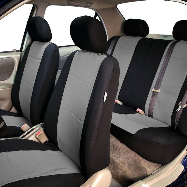 FH Group Neoprene Seat Covers 47 in. x 23 in. x 1 in. - Full Set, Gray