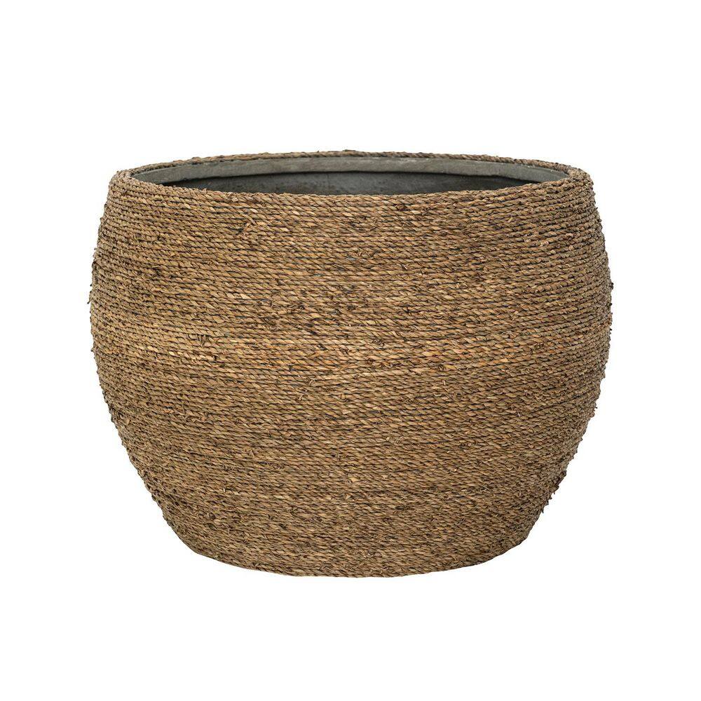 Abby 19.69 in. L Straw Grass Color Planter- made of Cement and Straw grass , Large price history on PriceWatchPro