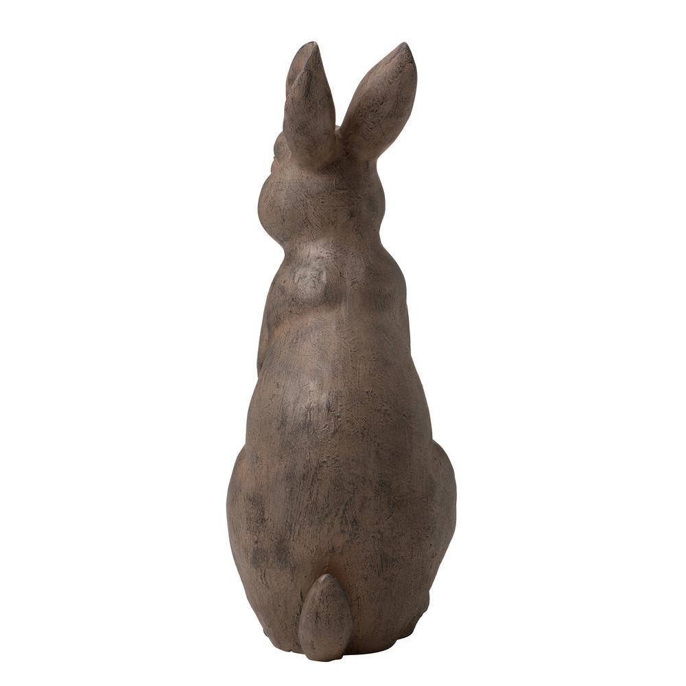 Bronze Distressed Standing Rabbit Garden Statue, 22.75 Inch