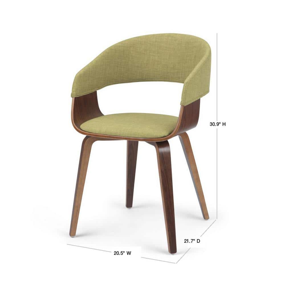 Acid Green Linen Upholstered Bentwood Dining Chair