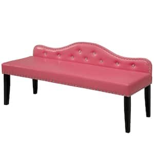 Sherrill Pink Bench with Tufted Back (27.5 in. H X 64 in. W X 21 in. D)