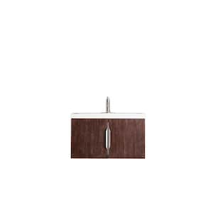Columbia 31.5 in. W x 15.4 in. D x 16.9 in. H Bath Vanity in Coffee Oak with White Glossy Top