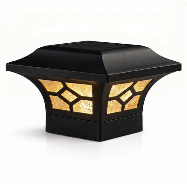 Kingston Black Integrated LED 2 x 2 Solar Deck Post Cap Light