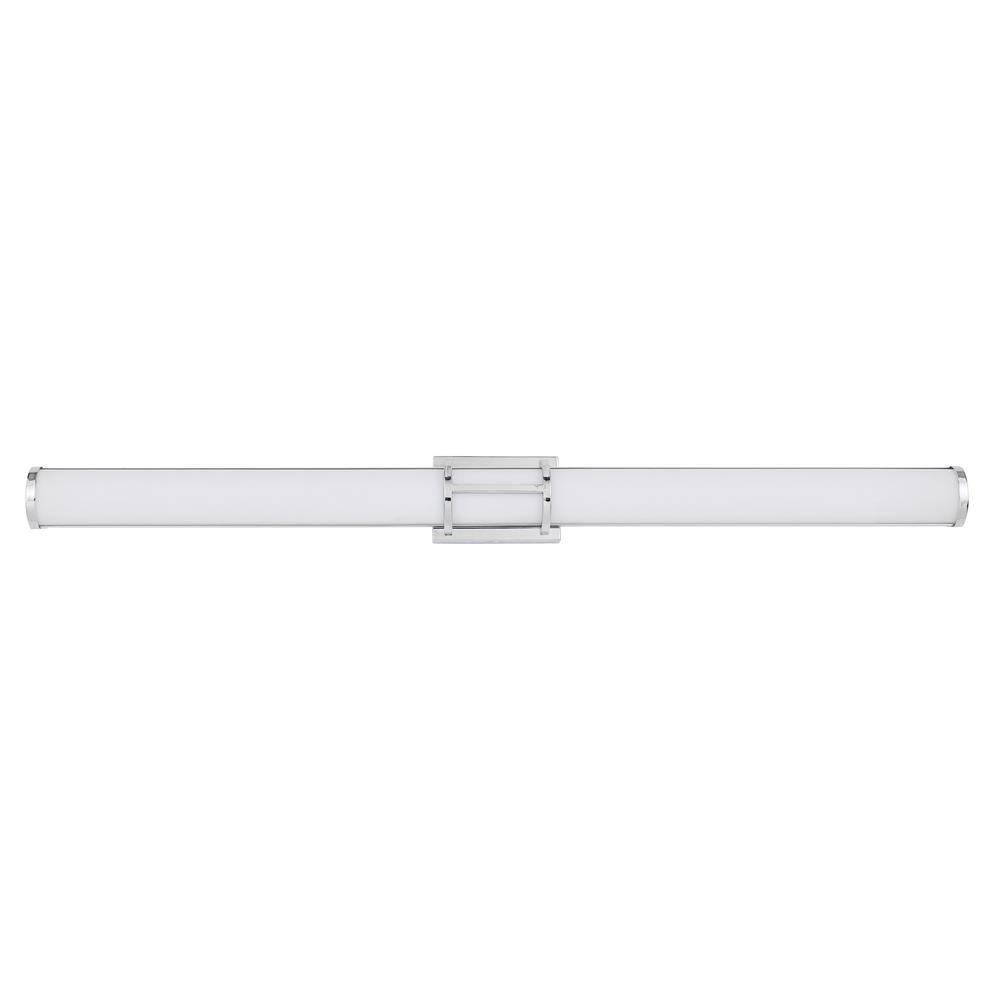 Eglo Ramaro 47 in. Chrome Integrated LED Vanity Light Bar with Frosted White Acrylic Shade