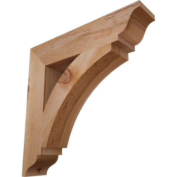 Ekena Millwork 4 in. x 20 in. x 20 in. Western Red Cedar Thorton Traditional Rough Sawn Bracket