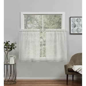 Silver Solid Rod Pocket Sheer Curtain - 26 in. W x 36 in. L (Set of 2)