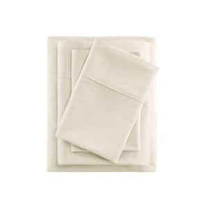 600 Thread Count 4-Piece Ivory Cooling Cotton Full Sheet Set