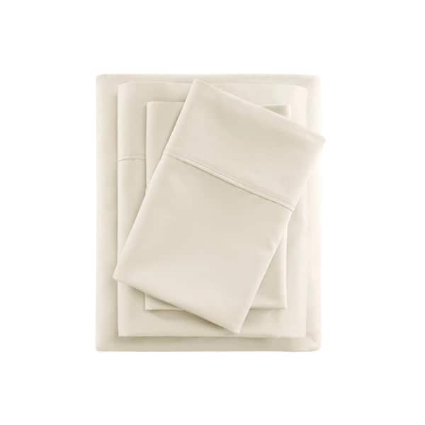 Beautyrest 600 Thread Count 4-Piece Ivory Cooling Cotton Queen Sheet ...