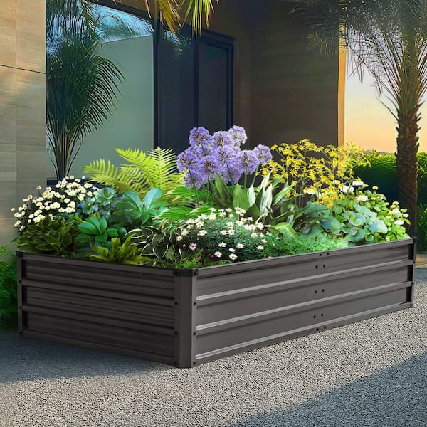 Nuu Garden 71 in. L x 35 in. W x 14 in. H Dark Gray Metal
