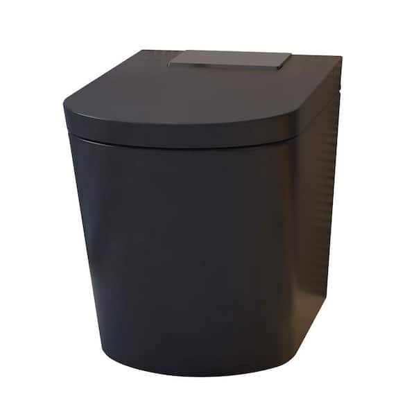 MEDUNJESS M-Z Elongated Smart Bidet Toilet 1.34 GPF in Black with Auto Open/Close, Auto Flush, Heated Seat and Foot Sensor