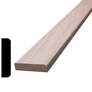 0.375 in. D x 1-1/2 in. W x 96 in. L Oak Wood Burlap Chair Rail Moulding Pack (10-Pack)