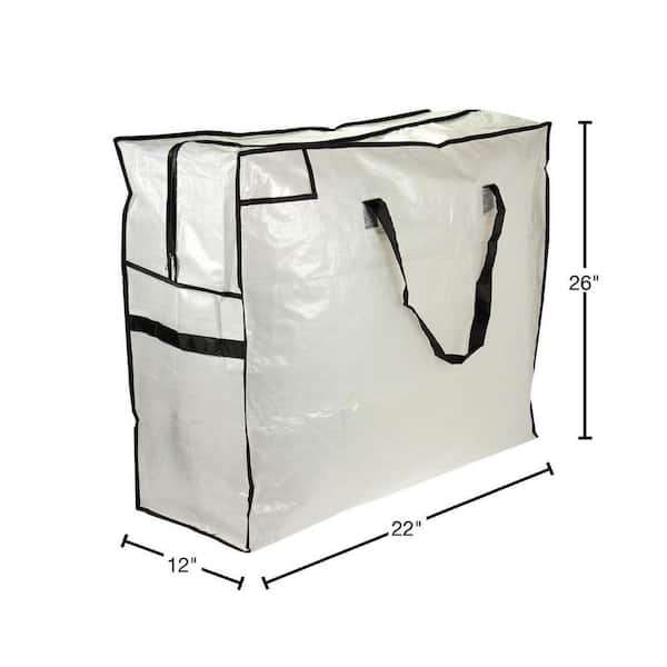 Household Essentials Medium Storage Bag, Clear Polyethylene with Black Trim