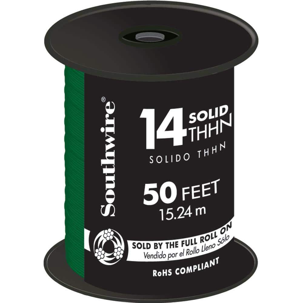 Cerrowire 2,500 ft. 14 Gauge Green Solid Copper THHN Wire 112-1405M - The  Home Depot