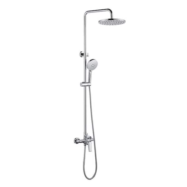 Single Handle 2-Spray Shower Faucet with Hand Shower, 1.8 GPM With 10in Head Shower in Chrome