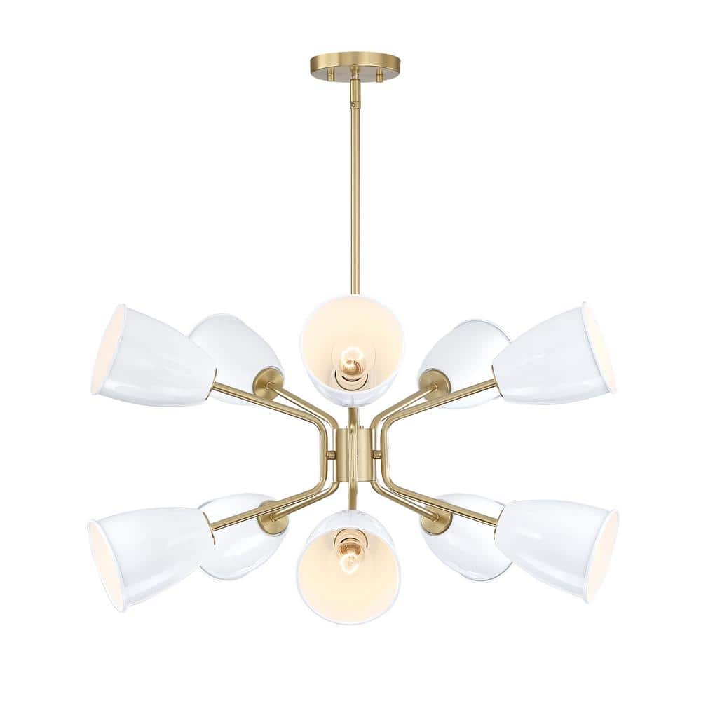 Designers Fountain Biba 10-Light Brushed Gold Chandelier with Ice Mist  Shades For Dining Rooms D300M-10CH-BG - The Home Depot