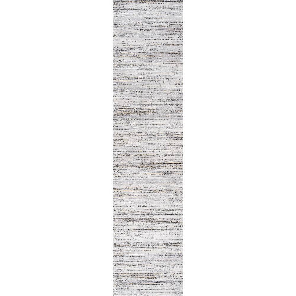 Modern Strie' Gray and Black Synthetic Kids Area Rug