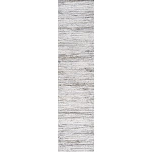 Loom Modern Strie Gray/Black 2 ft. x 10 ft. Runner Rug