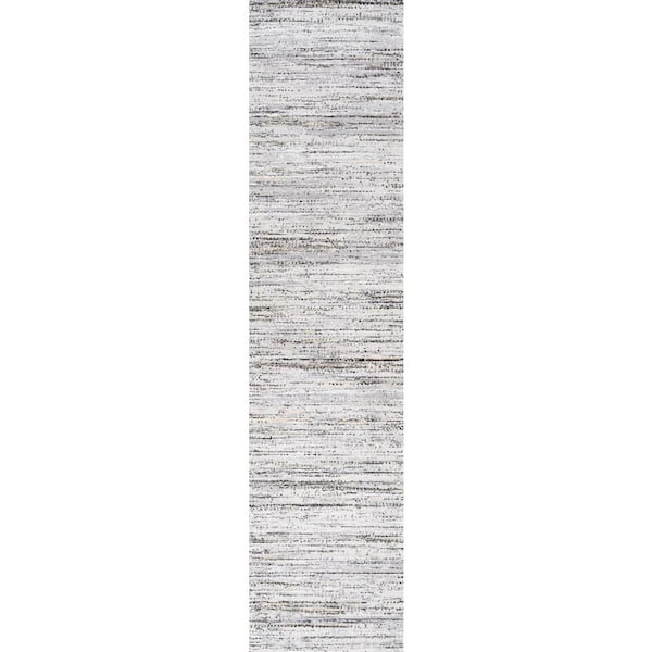 Jonathan Y Loom Modern Strie Gray/Black 2 ft. x 8 ft. Runner Rug