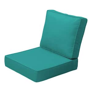 ProFoam 24 in. x 24 in. 2-Piece Deep Seating Outdoor Lounge Chair Cushion in Surf Teal