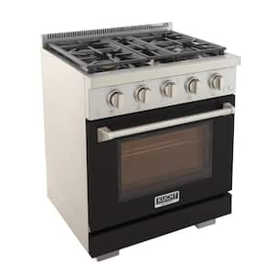 Professional 30 in. 4.2 cu. ft. 4 Burners Freestanding Propane Gas Range in Black with Convection Oven