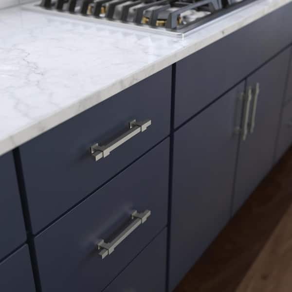 5-Pack Square Bar Adjusta-Pull Adjustable 1-3/8 to 5-6/15 (35-160 mm) Modern Matte Satin Nickel Cabinet Drawer Pulls