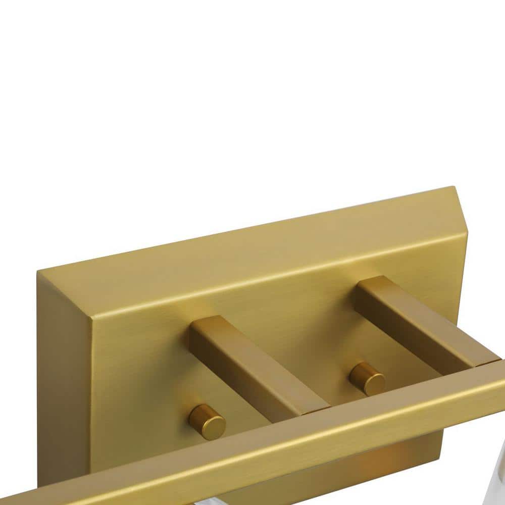 Vertex Brushed Gold Four-Light Glass Bath Vanity Fixture