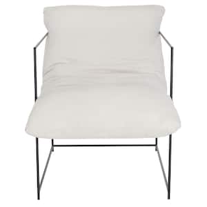 Portland Off-White/Black Upholstered Arm Chair