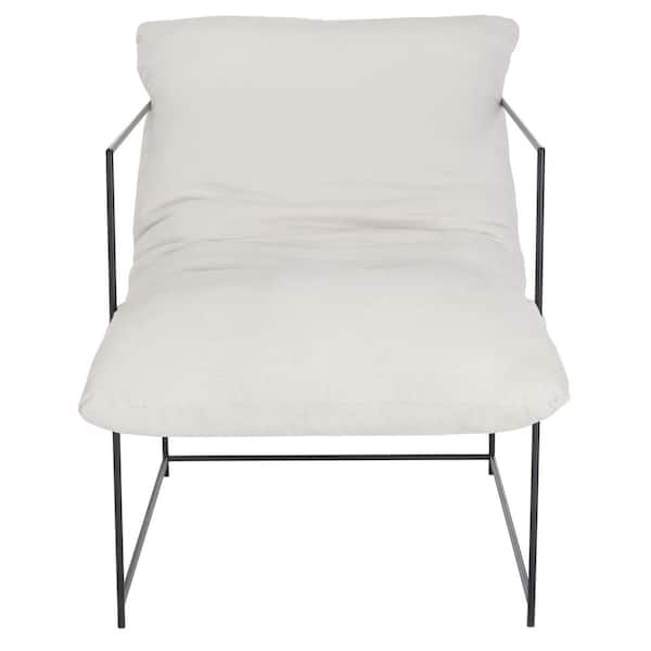 SAFAVIEH Portland Off-White/Black Upholstered Arm Chair