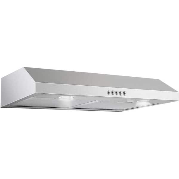 30 in. 700CFM Ducted/Ductless Under Cabinet Range Hood in Stainless Steel with 3-Speed Fan