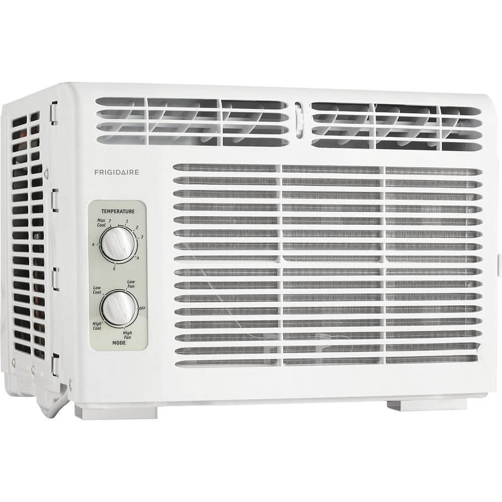 White 5000 BTU Window-Mounted Air Conditioner with Antimicrobial Mesh Filter