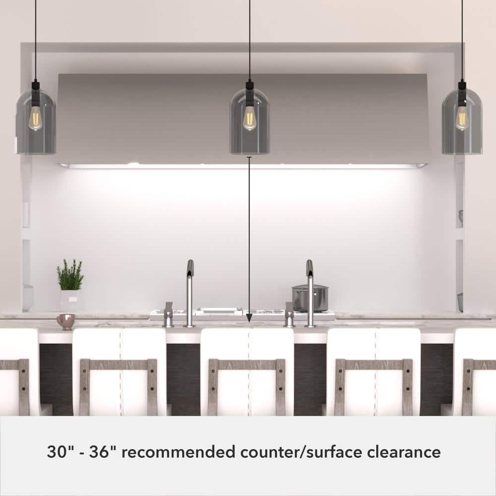 Lochemeade Smoked Glass Farmhouse Pendant Light in Natural Black Iron