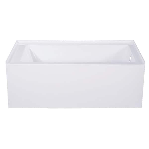 Aqua Eden 54 in. x 30 in. Acrylic Rectangular Alcove Soaking Bathtub with Right Drain in Glossy White