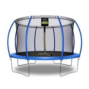 Machrus Moxie 12 ft. Blue PumpkinShaped Outdoor Trampoline Set with Premium TopRing Frame Safety Enclosure