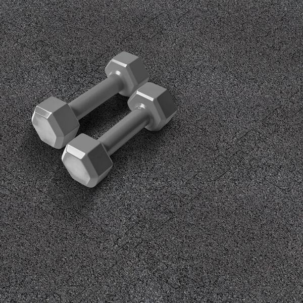 Rubber Gym Tiles with Black Colored Flake 18 in. x 18 in. 8mm