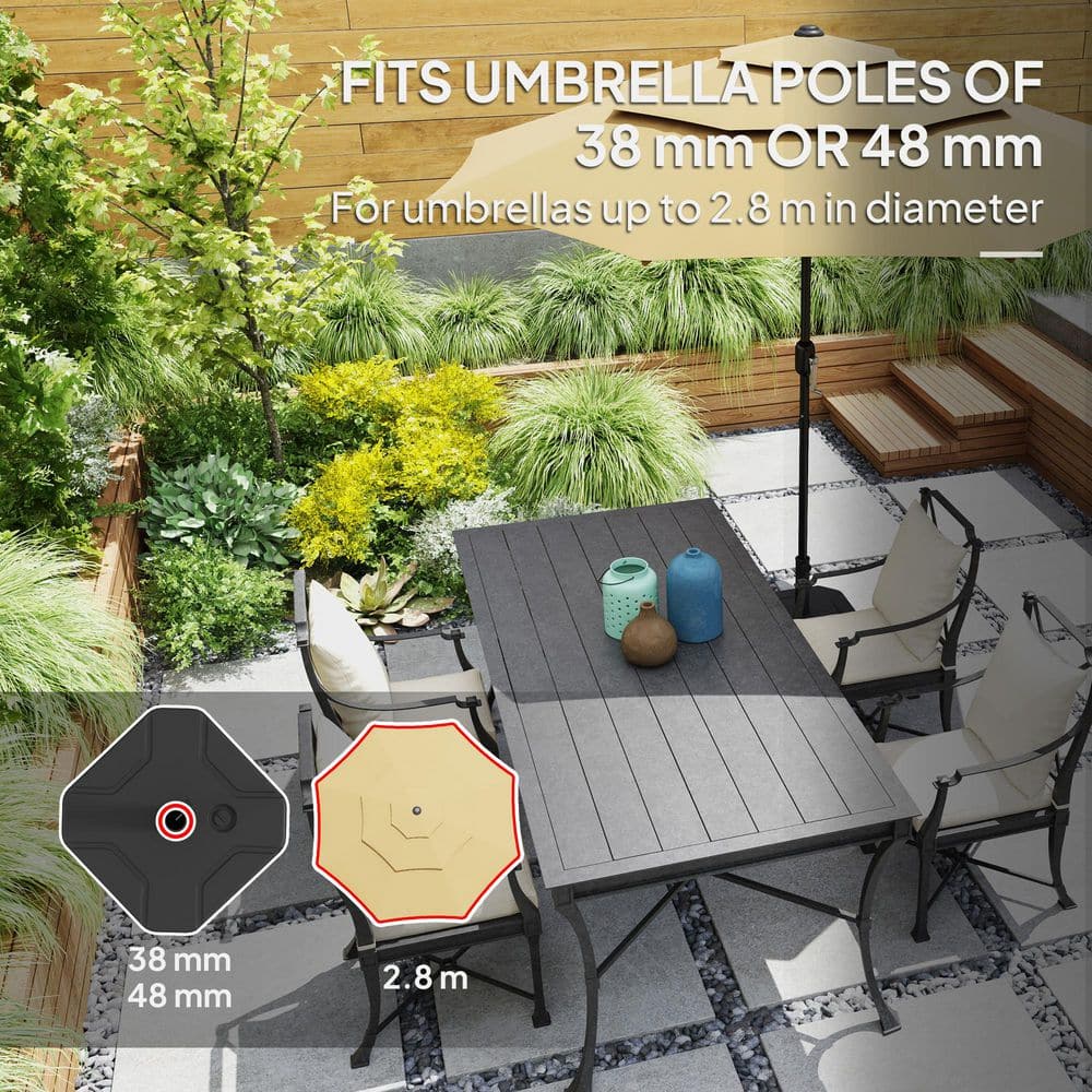Black HDPE Plastic Fillable Patio Umbrella Base Holder