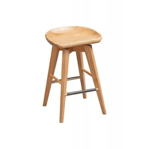 Bali 24in. Product Height Backless Wood Swivel Stool in Natural