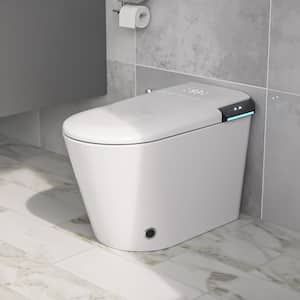Elongated Bidet Toilet 1.28 GPF in White with Auto Open/Close, Auto Flush, Heated Seat, Air Dryer, Bidet, Night Light