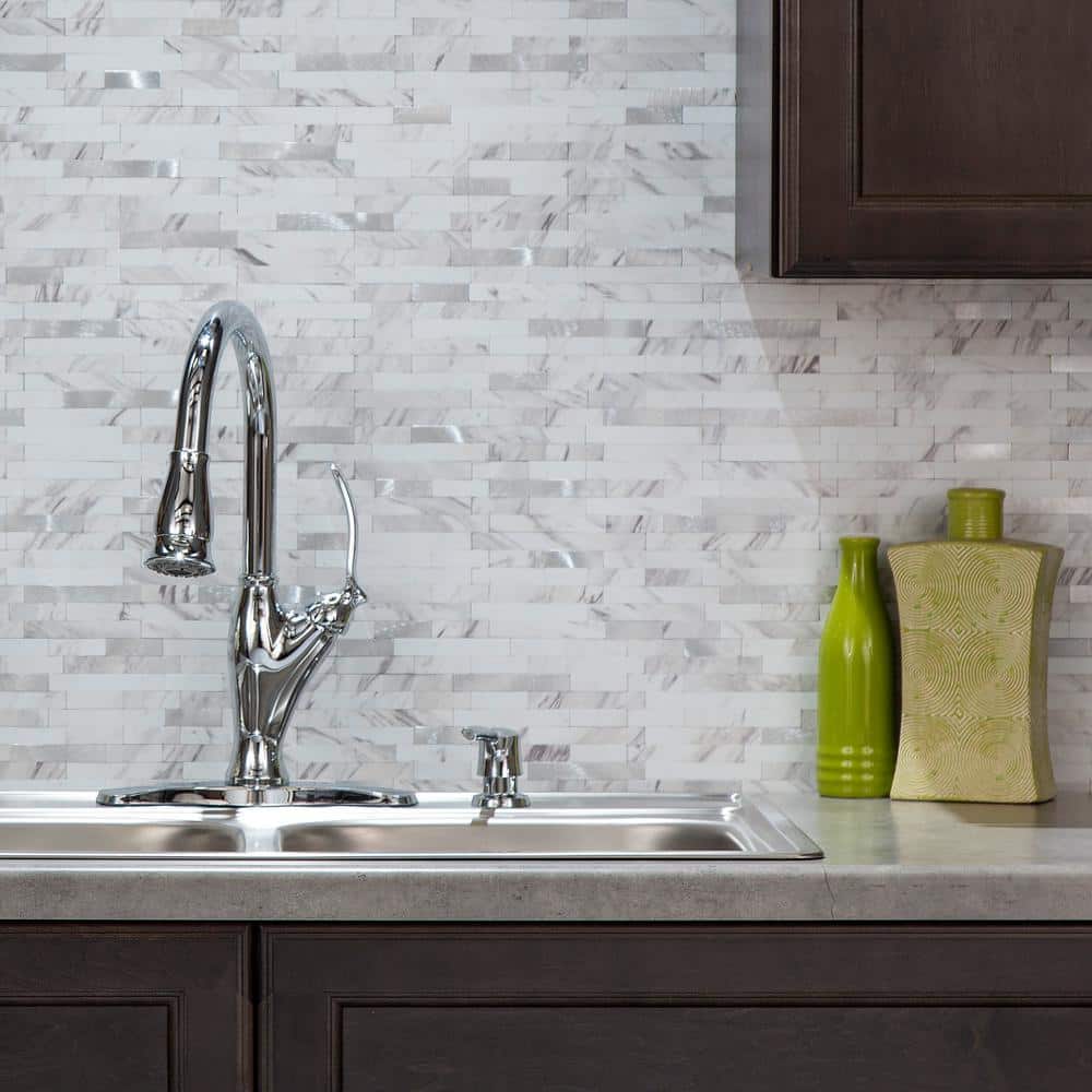Marble Shine Peel and Stick Collage Tile for Kitchen and Bathroom