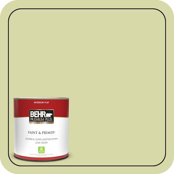 BEHR PREMIUM PLUS 1 qt. #410C-3 Celery Sprig Flat Low Odor Interior Paint & Primer