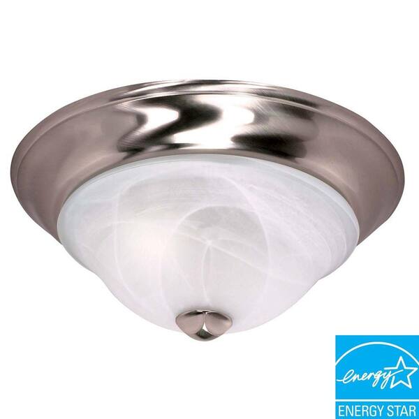 Green Matters 2-Light Flush-Mount Brushed Nickel Dome Fixture