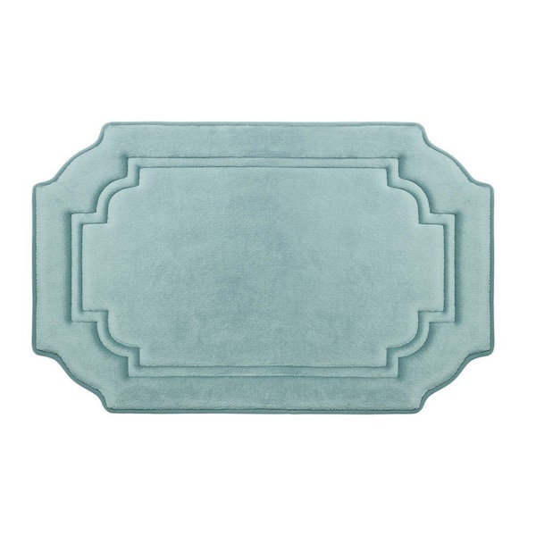 BounceComfort Calypso Aqua 17 in. x 24 in. Memory Foam Bath Mat