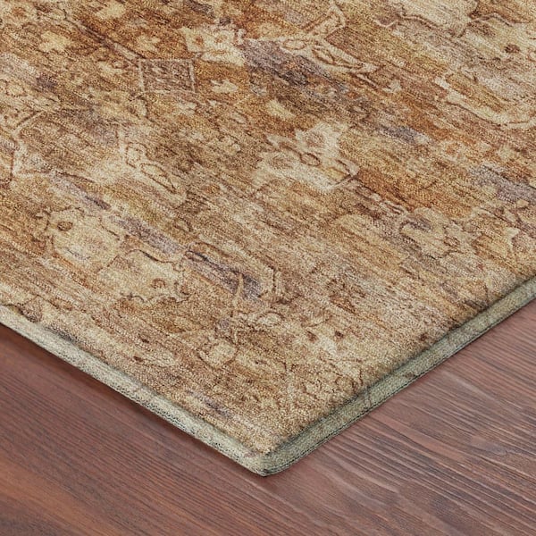 Mayfield Premium Machine Washable Abstract AMF2324 Paprika 10 ft. x 14 ft. Area Rug