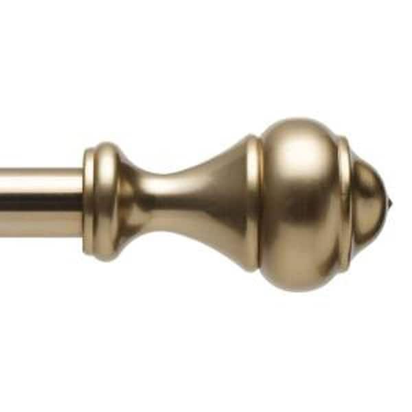 Home Decorators Collection 48 in. - 84 in. L 5/8 in. Single Curtain Rod Kit in Brass with Esquire Finial