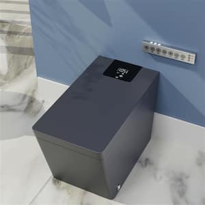WISE One-Piece 0.8/1.2 GPF Dual Flush Square Smart Toilet in Matte Gray with Instant Heated Seat and Soft Close