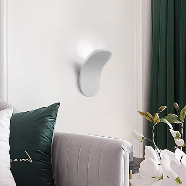 HUOKU Nimbus 3.9 in. 1-Light Matte White Minimalist Sleek LED Wall Sconce(6000K)