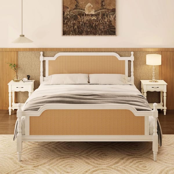 Rattan full size bed sales