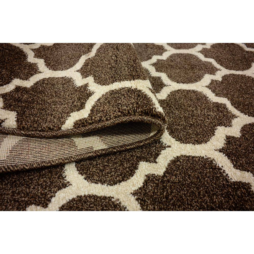 Chocolate Brown & Beige Trellis Reversible Washable Rug