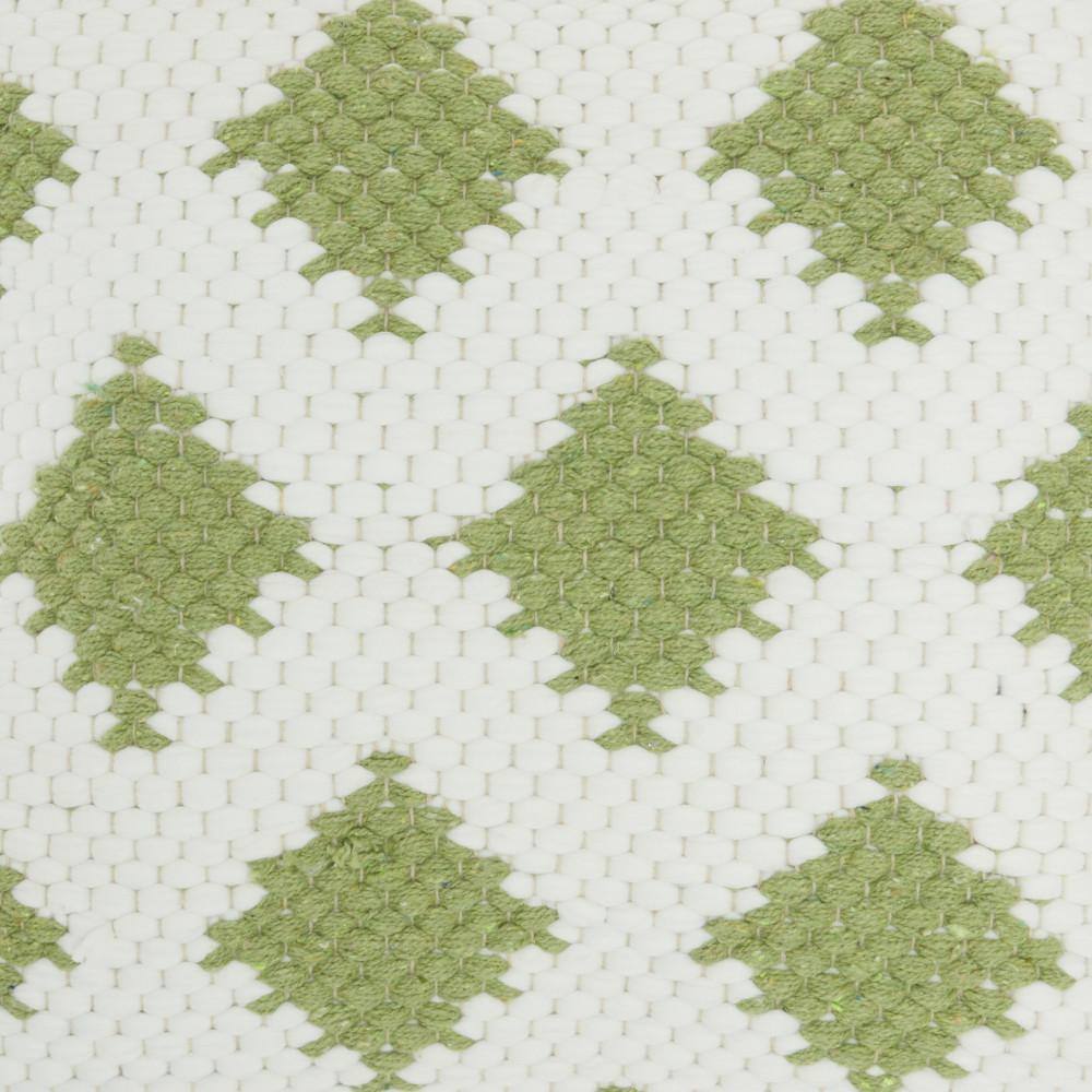 Sage Green and Ivory Woven Cotton Throw Pillow Set, 20" Square
