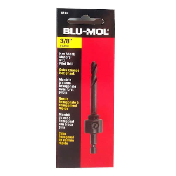 BLU-MOL 3/8 in. Hex Shank Mandrel Hole Saw Accessory for 9/16 in. x 1-3/16 in. Bi-Metal Hole Saws